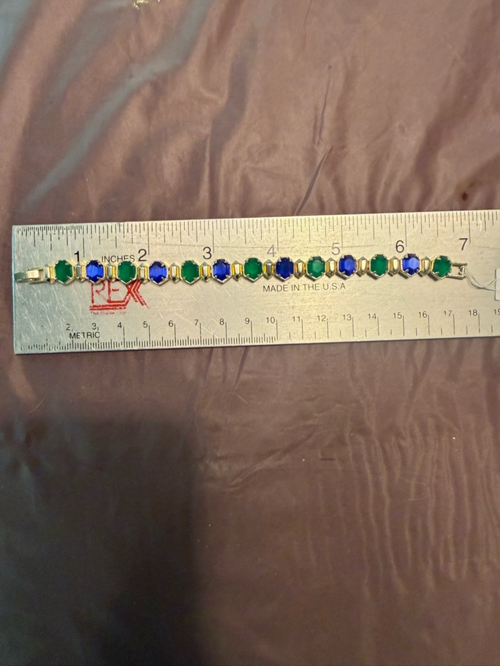 NWT Rare Kendra Scott Gold Bracelet with Blue and Green Stones - Picture 6 of 7